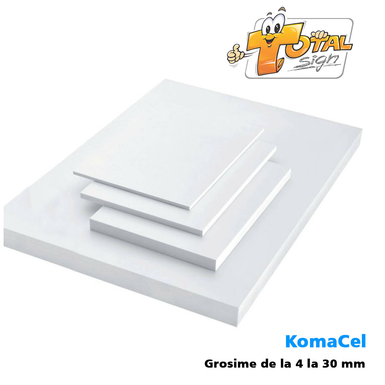 Plaque Komacel Blanc PVC - Profil Nature Dimension en mm 3050 x 1220 x 4