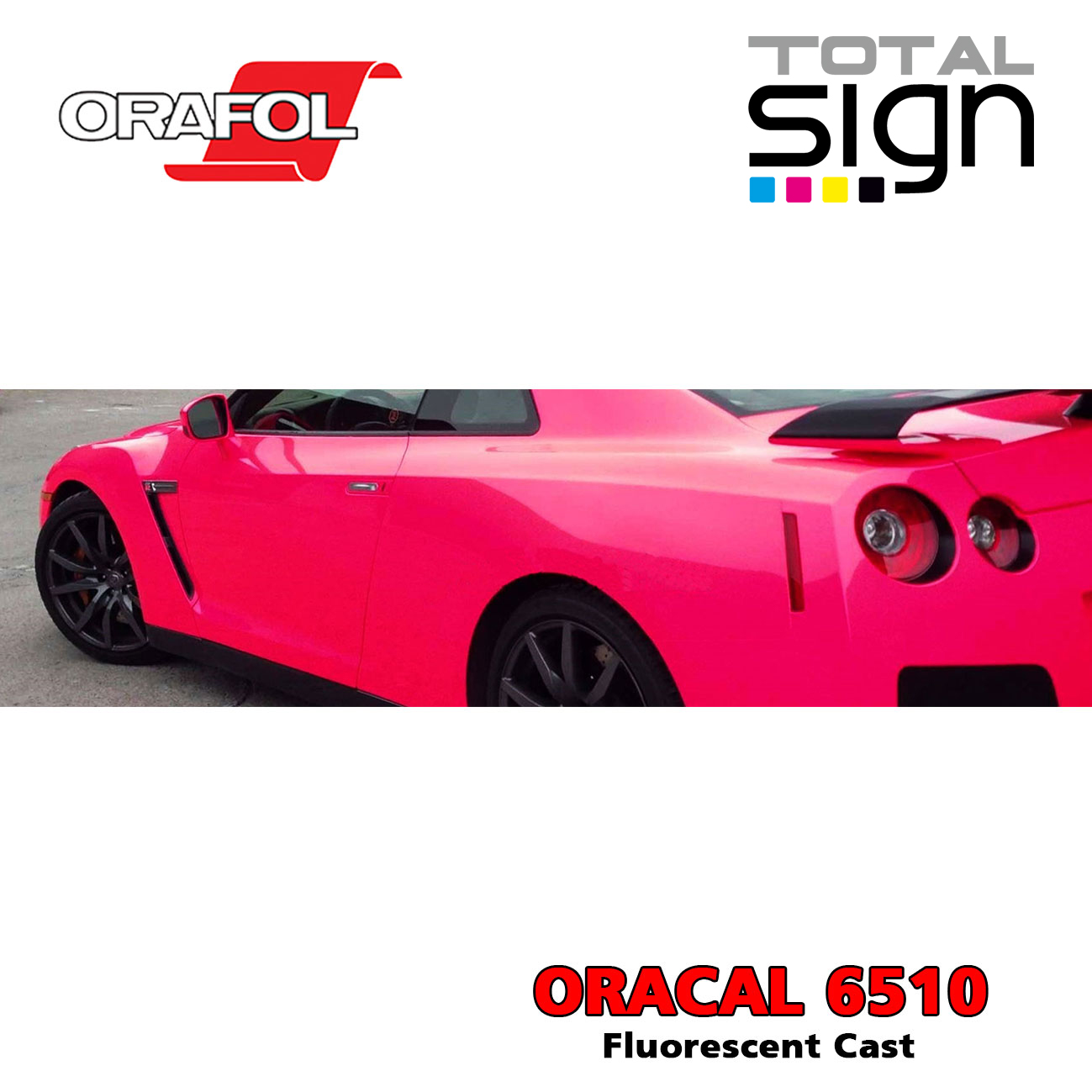 ORAFOL ORACAL® 6510 Fluorescent Cast, Gegossene, fluoreszierende PVC-Folie,  permanent, 110µ, Fluoreszierende Plotterfolien